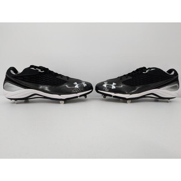 Men's Size 12 - Under Armour Natural 2 Low ST Black New In Box Baseball Cleats - Picture 6 of 9